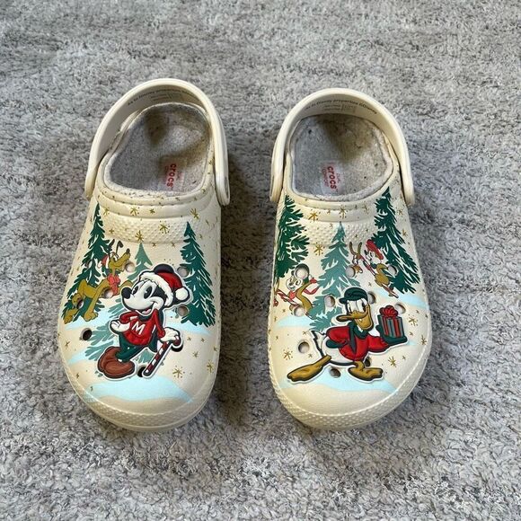 Disney Parks 2022 Christmas Mickey Mouse Donald Duck Adult Clogs Crocs - Picture 1 of 6